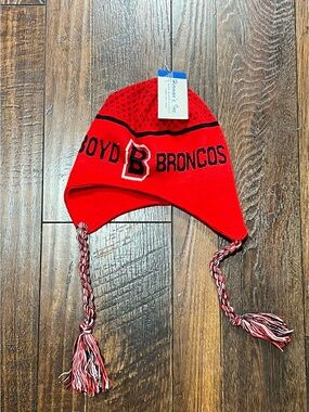 Boyd Broncos Kids Red Earflap Beanie Hat